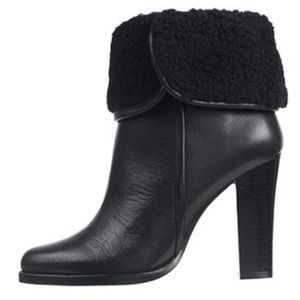 Reiss Marcella Shearling Leather Ankle Boots